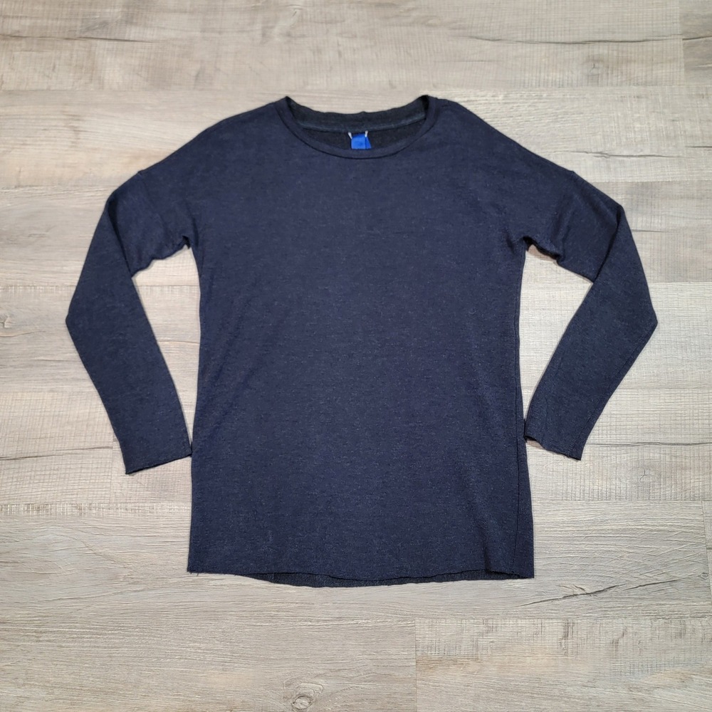 Kit & Ace Size 2 Oversized Navy Blue Cashmere Blend Long Sleeve Crew Neck Top
